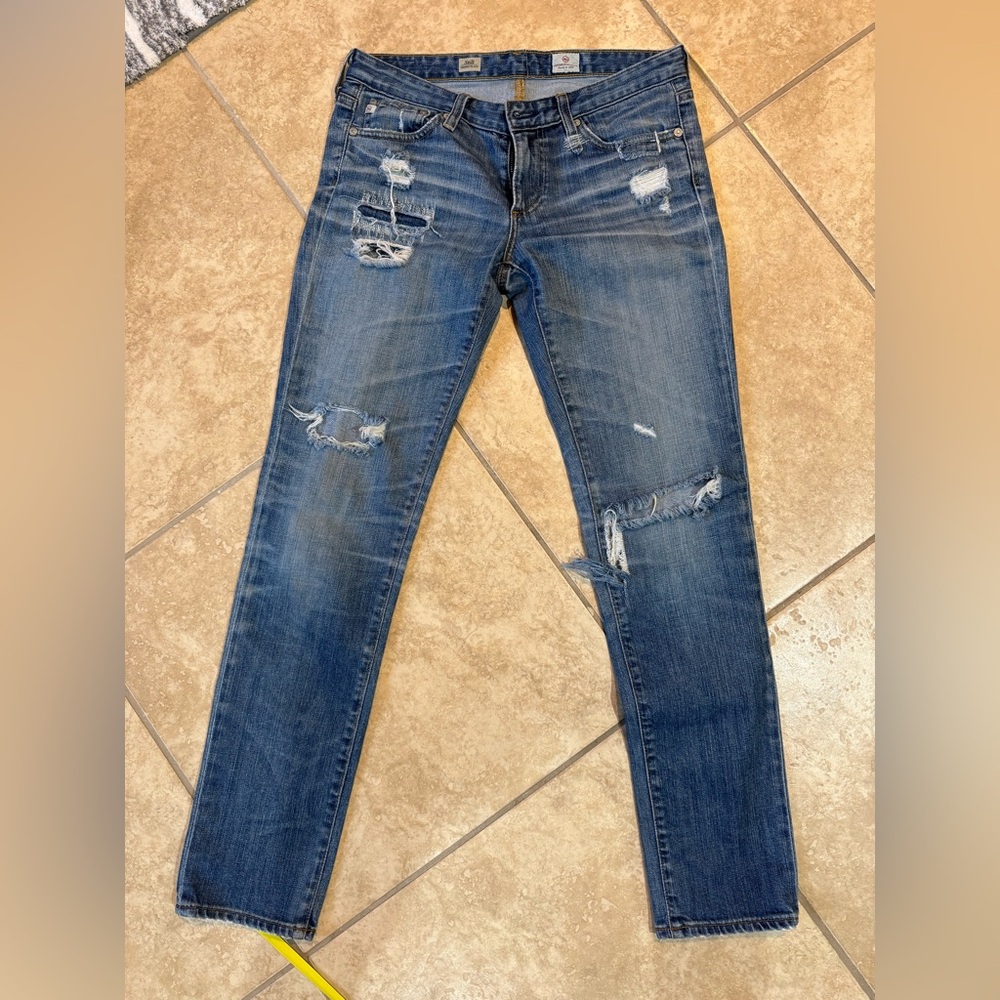 AG Jeans Stilt Cigarette Leg Distressed Jean Sz 27R